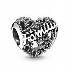 Zawieszka SREBRO 925 Charms Serce Family Rodzina