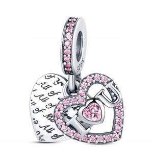 Zawieszka SREBRO 925 Charms Serce I Love You
