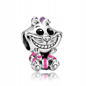 Zawieszka SREBRO 925 Koralik Charms Kot z Cheshire
