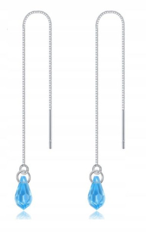 Kolczyki SREBRO 925 Wiszące cyrkonie Swarovski