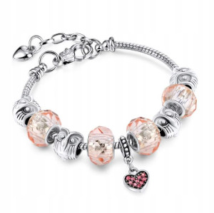 Bransoletka modułowa Charms Beads Sowa Serce