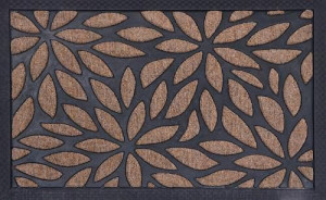 Wycieraczka kwiaty liście PLANTS 40x60 beżowa