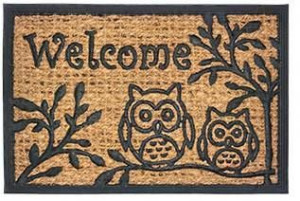 Wycieraczka gumowa kokos 40x60 prostokąt wz15 welcome sowa