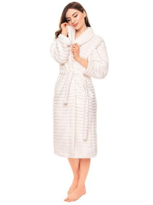 Szlafrok miękki z mikrofibry PAMELA L/XL ecru