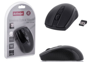 Activejet mysz bezprzewodowa USB AMY-303W, zasilanie baterią 1x 1,5V AA