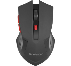 Defender Mysz Bezprzewodowa Accura Mm-275 Rf Czarno-czerwona Optical 1600dp