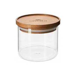 Pojemnik z akacjową pokrywką 350ml       9,5xh8,1cm