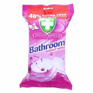 GREEN Chusteczki do usuwania brudu i zaniczyszczeń 70szt SHIELD BATHROOM WI