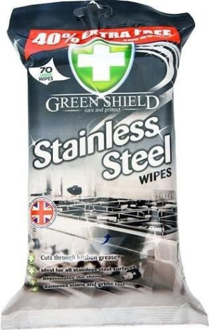 GREEN Chusteczki do czyszczenia stali nierdzewnej 70szt SHIELD STAINLESS ST