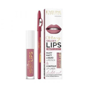 Eveline Matowa pomadka+konturówka Oh My Lips 13 Br
