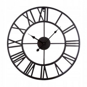 Zegar Metalowy Ścienny Retro 50 Cm Czarny