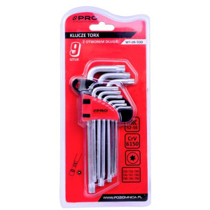 Zestaw Kluczy Torx Z Otworem Długich 9 Szt/opak