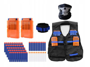 Akcesoria do Nerf kamizelka, bandana, 2x magaz 6strz, opaska, 70 strz.