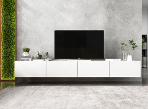 Wisząca Szafka RTV Loft Biały MAT komoda RTV Loft 240 cm