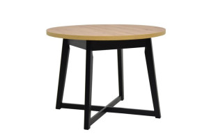 Stół Otto-2l 100x100/130 Cm Czarne Nogi Blat Wotan
