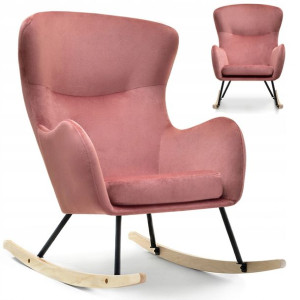 Designerski Fotel Glamour Bujak Luna Pudrowy Buk