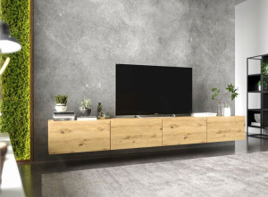 Wisząca Szafka RTV Loft Industrialna Dąb artisan MAT komoda RTV 240 cm