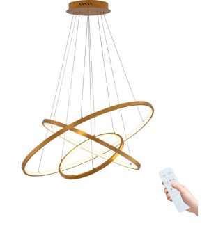 Lampa Wisząca Led 3 Ringi Sufitowa Żyrandol 90w Kolor Miedziano-złoty