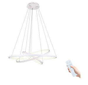 Lampa Wisząca 3 Ringi Sufitowa Żyrandol 90w Pilot Kolor Biały