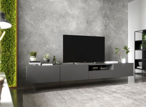 Wisząca Szafka RTV Loft szuflada grafit MAT komoda RTV Loft 240 cm