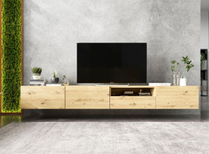 Wisząca Szafka RTV Loft komoda RTV Dąb artisan MAT szuflada 240 cm