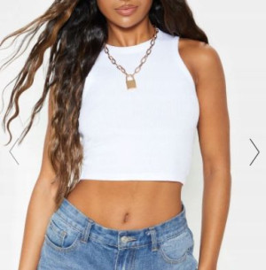 PRETTY LITTLE THING biały crop top 38