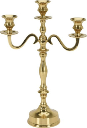 Świecznik 39CM 3-ramienny złoto