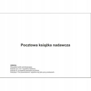 Druk Pocztowa Książka Nadawcza A5 Wielokopia A5