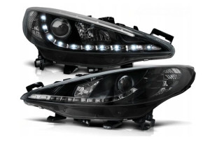 Lampy Peugeot 207 06-12 Black Led + Silniczki