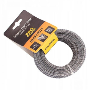Żyłka tnąca do kosy 2.7 mm zbrojona 15 metrów 020254 PRO TECHNIK/KOWMET