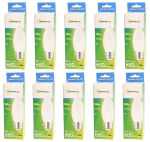 Żarówka LED E27 świecowa 8W zimna CW 10 SZTUK WOJ14224 Spectrum
