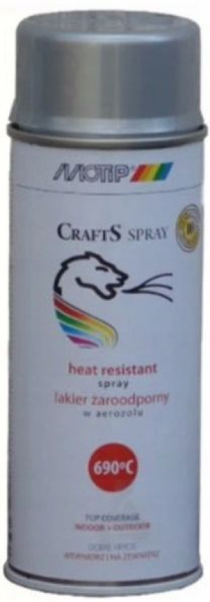 Motip 690°C Crafts żaroodporny srebrny lakier 400m