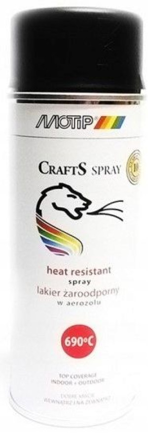 Motip 690°C Crafts żaroodporny czarny lakier 400ml