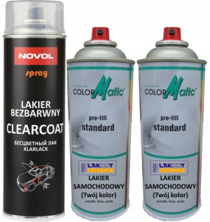 2x LAKIER SPRAY KOLOR i BEZBARWNY-zestaw do odnowy