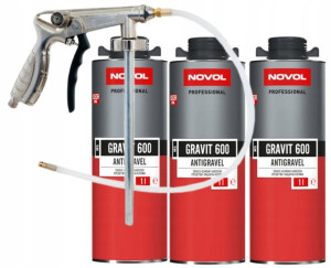 NOVOL gravit 600 baranek 1L czarny *3 i pistolet