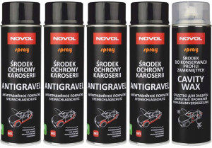 NOVOL baranek spray czarny i fluidol 5*500ml