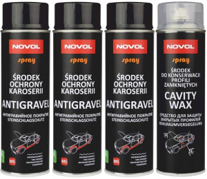 NOVOL baranek spray czarny i fluidol 4*500ml