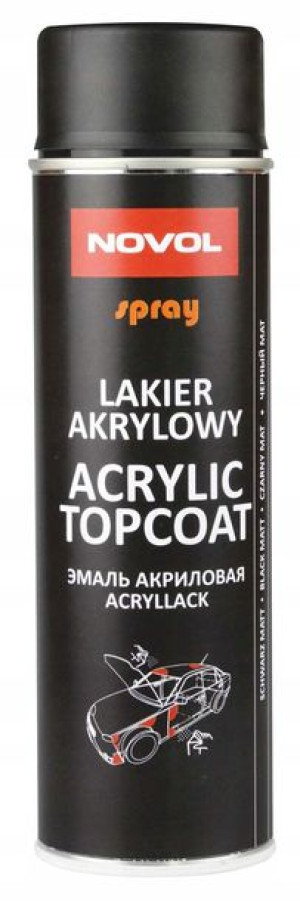 Novol - lakier akrylowy czarny mat w sprayu 500ml