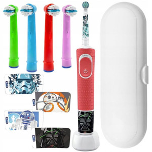 Oral-B Vitality 100 Star Wars + zam. Kids Color x4 + etui białe