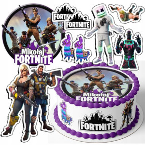 Zestaw Opłatek 20cm + Postacie - Fortnite + Gratis