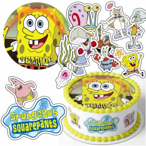 Zestaw Opłatek 20cm + Postacie - Spongebob + Grs