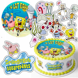Zestaw Opłatek 20cm + Postacie - Spongebob + Grs