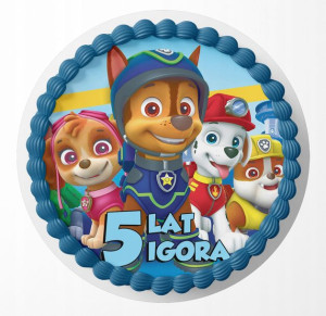Opłatek Na Tort 27cm - Psi Patrol Wybór + Gratis