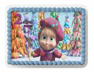 Opłatek Na Tort A3 28x40 Cm - Masha Niedźwiedź
