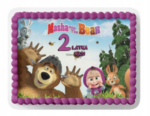 Opłatek Na Tort A3 28x40 Cm - Masha Niedźwiedź