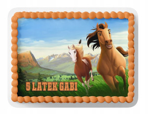 Opłatek Na Tort A3 28x40 Cm - Mustang Konie Wybór