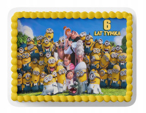 Opłatek Na Tort A4 26x26 Cm - Minionki Wybór