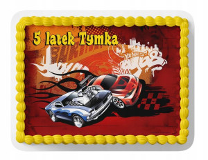 Opłatek Na Tort A4 26x26 Cm - Hot Wheels Wybór