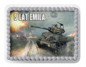Opłatek Na Tort A4 26x26 Cm - Wot Czołgi Chłopca