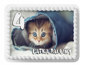 Opłatek Na Tort A4 26x26 Cm - Kotek Kot Wybór